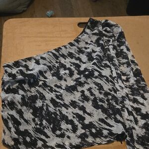 Express Black and Gray Patterned Top